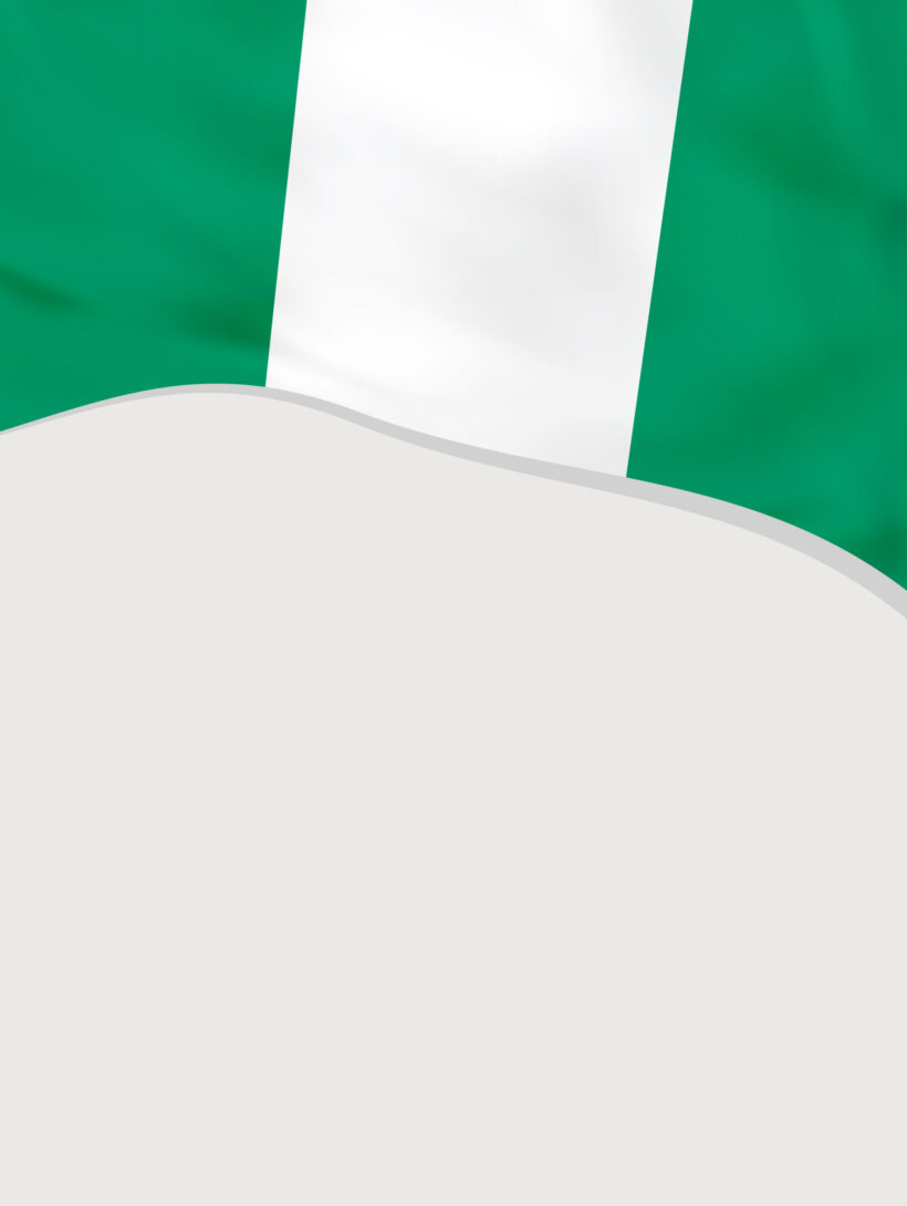 Leaflet design with flag of Nigeria. Vector template.